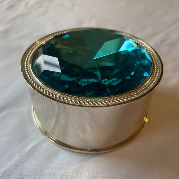 Silver and Blue Jeweled jewelry holder - Picture 1 of 2